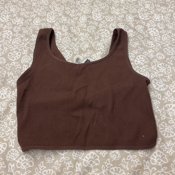‼️SOLD‼️Brown Ties Crop Top - Picture 3 of 3